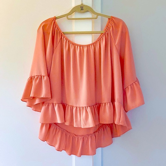 Off the Shoulder Ruffle Blouse - Picture 1 of 3